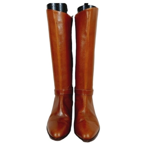 Etienne Aigner Shelby Chestnut Brown Leather Classic Riding Boots Size 6 M - Picture 4 of 15